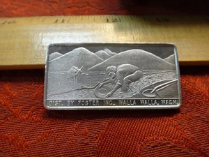 Rare 1970 Foster Inc. Walla Walla Washington 1 Oz Silver Bar - Free S&H USA - Picture 1 of 5