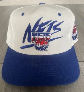 ORIGINAL! 90’S NEW JERSEY NETS VINTAGE SNAPBACK HAT BY AJD! SIGNATURE COLLECTION - Picture 1 of 7