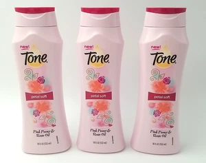 Lot of 3- Tone PETAL SOFT Body Wash Pink Peony & Rose Oil 18 oz each New HTF - Picture 1 of 8