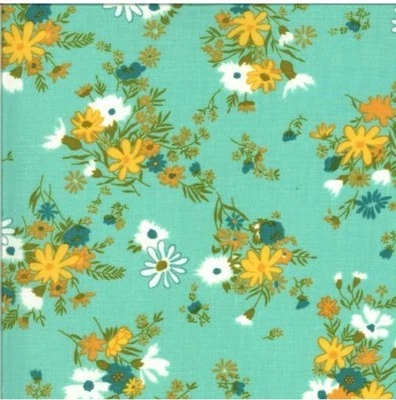 A Blooming Bunch By Maureen McCormick For Moda - Aqua Bouquets  1 yd #40042-21 - Image 1 of 4