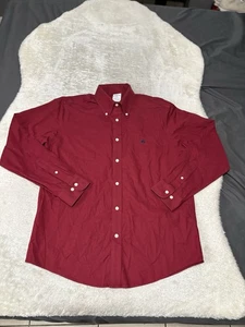 Brooks Brothers Shirt Mens Medium Burgundy Regent Fit Non-Iron Stretch Button Up - Picture 1 of 7