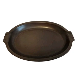 ARABIA Finland Brown LIEKKI FLAME Ulla Procope Handled Oval Platter Oven 16" Vtg - Picture 1 of 11