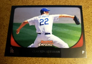 2011 Bowman Chrome CLAYTON KERSHAW MLB Baseball Card #52 Los Angeles Dodgers - Picture 1 of 14