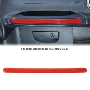 Dashboard Co-pilot Grab Handle Cover Trim Red for Jeep Wrangler JK JKU 2011-2017 - Picture 1 of 8