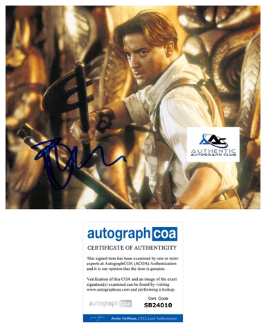 BRENDAN FRASER AUTOGRAPH SIGNED 8X10 PHOTO THE MUMMY ACOA Cover