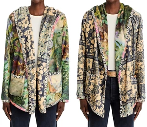 Brandneu mit Etikett Johnny Was Joan Sherpa Reversible Hooded Rawi Scarf Jacket Biya XXL 260 - Bild 1 von 13