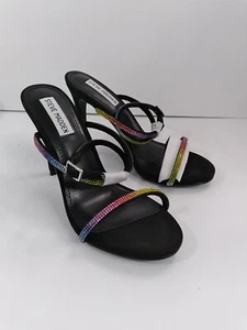 STEVE MADDEN faux Crystal Festive Rainbow Womens Heel Strap Sandal size 7.5 NEW - Picture 1 of 11