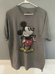 MICKEY MOUSE T-shirt Disney Licensed Distressed Retro Burnout Tee Men's Size L - Picture 1 of 4
