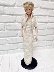 Franklin Mint Prinzessin Diana Puppe weiß lang Perlen Perlen Kleid Elvis Wales - Bild 1 von 11