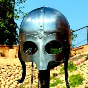 Medieval Nasal Norman Viking Helmet Warrior Battle Helmet 18 G Steel - Picture 1 of 7