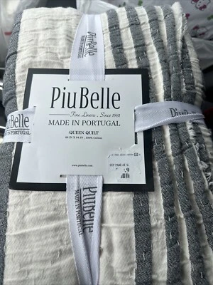 NUEVO CON ETIQUETAS Edredón Piu Belle Lino Fino Queen Portugal 88” X 94” NUEVO Edredón 100% Algodón Foto 1 de 4