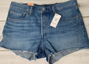 Neu Levi's 501 abgeschnittene Jeansshorts für Damen Gr. 31 Micro Short hoher Bund neu mit Etikett A1804 - Bild 1 von 5