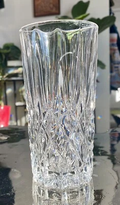 Royal Irish MEGAN Crystal Highball Flat Tumbler Optic Panel Glass Etch Marked - Image 1 of 4