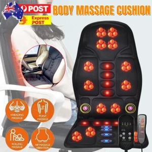 8 Modes Full Body Massager Back Seat Cushion Shiatsu Chair Massage Pad Heat Mat - Picture 1 of 14