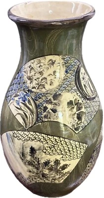 Jarrón antiguo japonés Meiji Satsuma de Taizan Yohei Foto 1 de 4