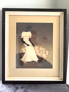 Pintura Art Deco Gouache Original RUBEN KUPUR. Enmarcado 24" x 21" - Imagen 1 de 5