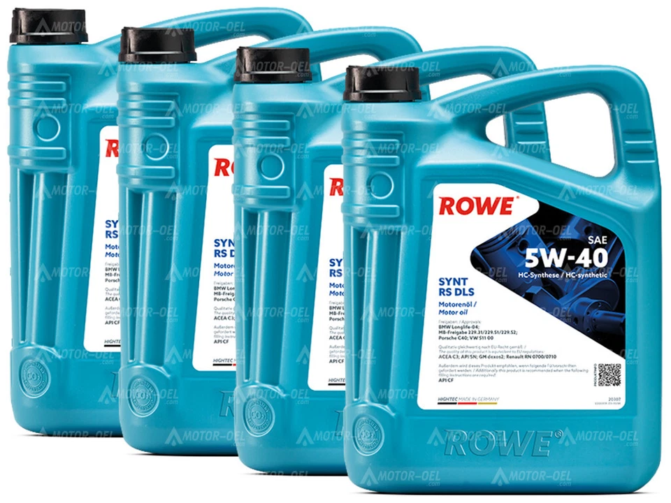 20 Liter (4x5L) ROWE HIGHTEC SYNT RS DLS SAE 5W-40 BMW MB VW Porsche GM Renault - Bild 1 von 1