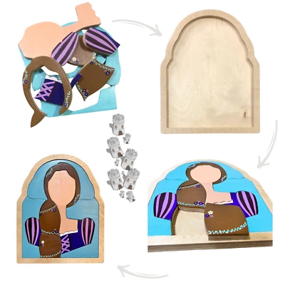 Rapunzel Giant Wooden Puzzle - Handmade, Safe, and Educational Toy for Kids 3+ - Image 1 of 4