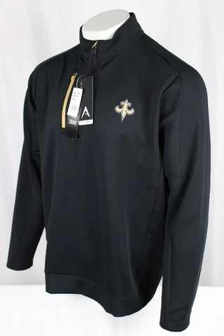 Antiqua Men's New Orleans Saints Black/Gold Generation 1/4 Zip Pullover *Blemish Cover