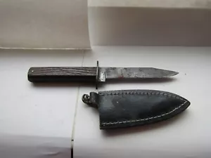 VINTAGE Early HAMMER BRAND FIXED BLADE KNIFE & SHEATH - Picture 1 of 4