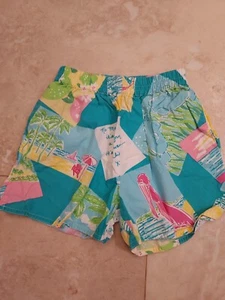 Lilly Pulitzer Girl's 6x Elastic Waist Casual Cotton Shorts - Beach Design - Picture 1 of 3