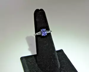 Anillo de tanzanita genuina de plata de ley talla 6 (#41) - Imagen 1 de 1