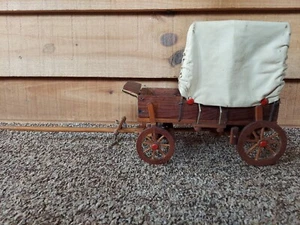 VINTAGE HANDMADE COVERED HORSE DRAWN WOOD WAGON COUNTRY FARMING PIONEER MANCAVE - Picture 1 of 16