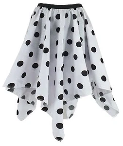 Childs Cruella Dalmatian Skirt Ears Tail World Book Day Halloween Fancy Dress - Picture 1 of 6