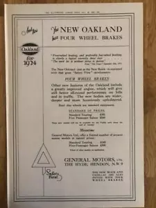 SELTENE große 1923 Oakland Autodruck-Anzeige/11x16/ Britische Preise in Pfund Sterling - Bild 1 von 1
