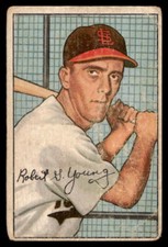 1952 Bowman #193 Bobby Young RC  St. Louis Browns Low Grade