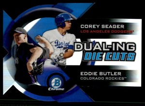 2014 Bowman Chrome Dualing Eddie Butler/Corey Seager #DDC-SB Die Cut Refractors