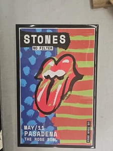 Poster concerto ciotola di rose Rolling Stones 2019 Pasadena 11 x 17 incorniciato - Foto 1 di 2