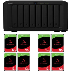 Synology Diskstation DS1821+ 8-Bay NAS Enclosure w/8x IronWolf 12TB SATA III HDD - Picture 1 of 10