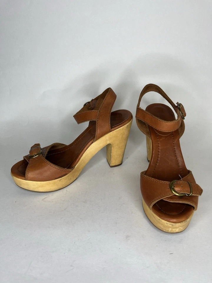 madewell туфли каблуки лодыжки ремень женщин размер 6,5 М США/37EU коричневая кожа - Изображение 1 из 4