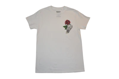 Cactus & Skull Brand Mens Rose In Skeleton Hand White Tee Shirt New S, M, L, XL - Image 1 of 4