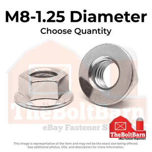 M8-1.25 A2-70 Stainless Steel Hex Flange Nuts (Choose Qty) - Picture 1 of 7