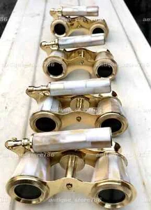 Set of 4 Vintage Opera Glasses Mother of Pearl & Handle Brass Fittings France - Picture 1 of 8