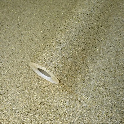 Yellow gold sparkles Chip Stone Natural real Mica Wallpaper rolls Plain Textured - Image 1 of 4