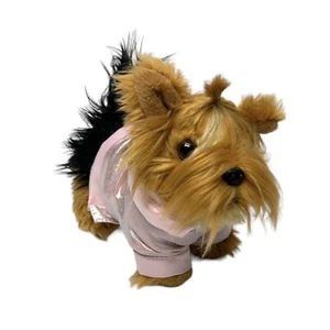 Pucci Puppies Mini Plush Yorkie Puppy Dog Yorkshire Terrier With Pink Outfit - Picture 1 of 9