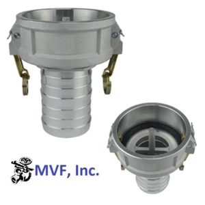 4" Female Coupler w/Vapor Release Probe x 3" Hose Shank Aluminum CR4030AL-VR - Picture 1 of 2
