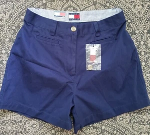 Vtg Tommy Hilfiger Shorts Chino Women's 8 Blue New Nwt - Picture 1 of 6