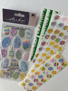 Lote de pegatinas de pascua Sticko & Grossman's hierba, pollitos y muchos huevos diseños de huevos - Imagen 1 de 2