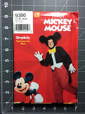 Simplicity #9386 ~ Pattern Disney Mickey Mouse Suit ~ XS - XL 30 - 48 ~ FF UC - Image 1 of 3