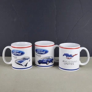 Three Mustang Unites Coffee Mug Cup Set Ford Official Licensed - Picture 1 of 3