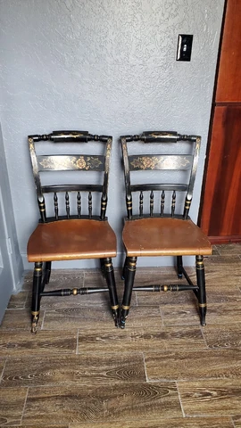 Pair of Antique Hitchcock Chairs Cover