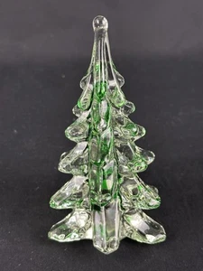 VTG I.W Rice & CO Clear Crystal Tree w/ Green Ribbon Inside w/Original Label 6" - Bild 1 von 7