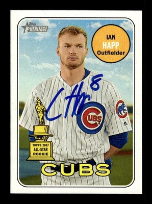2018 Topps Heritage #63 Ian Happ HAND SIGNED AUTO - Image 1 of 2