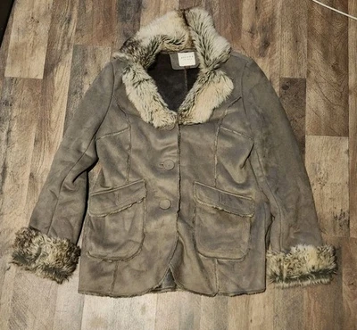 Abrigo Chaqueta Sonoma Imitación Piel Gamuza Penny Lane Hippie Y2K Años 70 Talla Grande Suave Foto 1 de 4