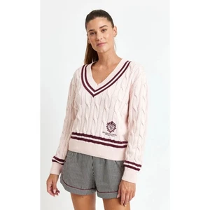 Ayda Damen Beau Cricket Pullover Baumwolle Kaschmir ruhig Luxus Old Money Landhaus - Bild 1 von 8
