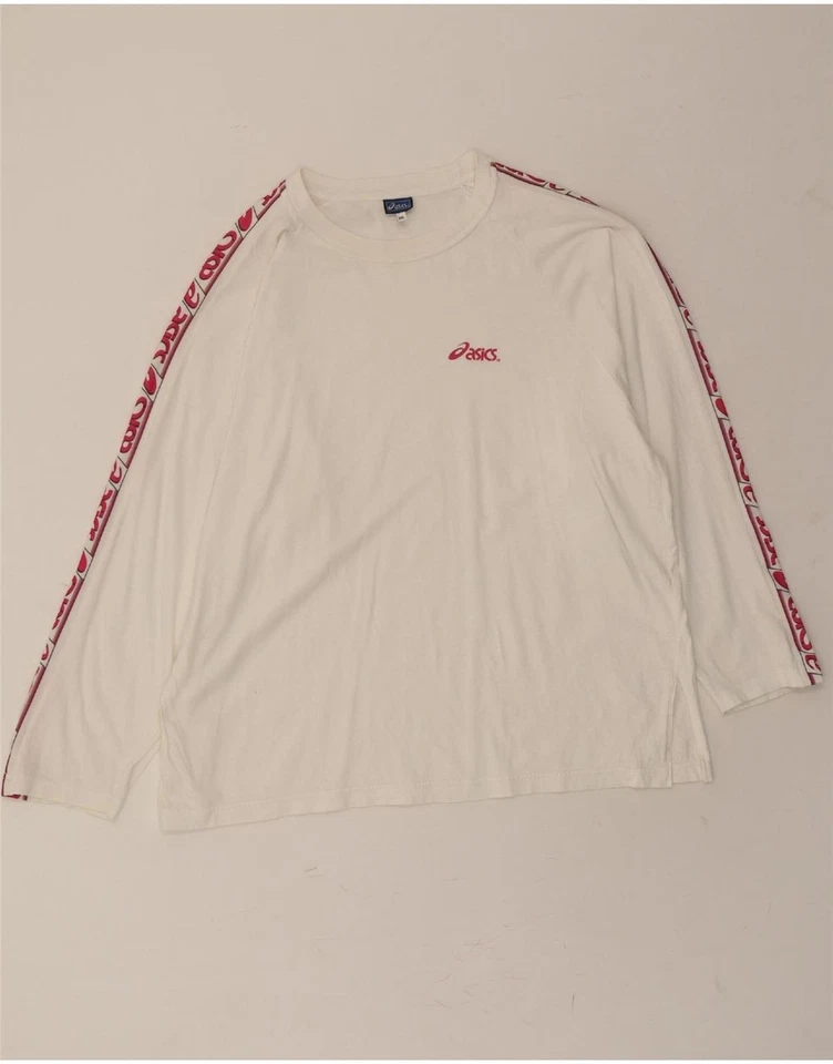 Top gráfico manga larga ASICS para mujer Reino Unido 20 2XL algodón blanco BX16 Foto 1 de 3